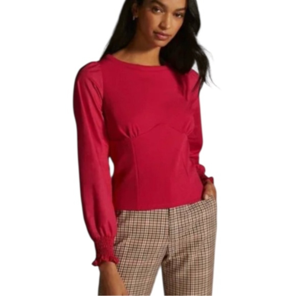 Anthropologie Vibrant Red Blouse
